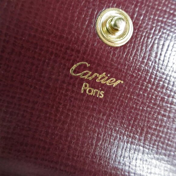 CARTIER Coin case Burgundy leather - Picture 9 of 11
